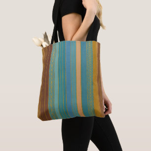 Tote Bag Imprimé de rayures futuristes du milieu du siècle