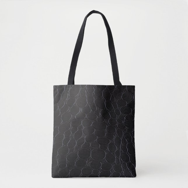 Tote Bag imprimé en cuir noir Faux   (Devant)