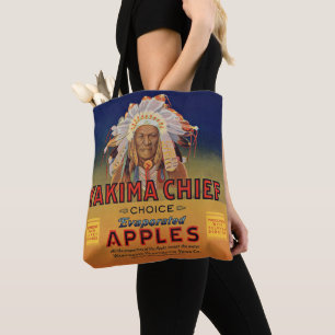 Tote Bag Imprimé étiquette de pommes évaporé par le chef Ya