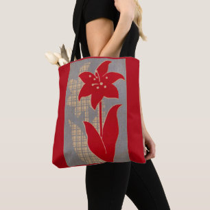 Tote Bag imprimé fleur et ombre