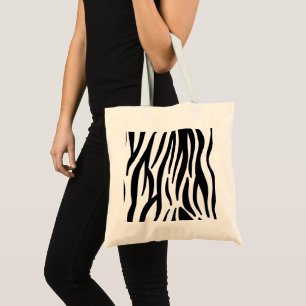 Tote Bag imprimé zèbre noir blanc