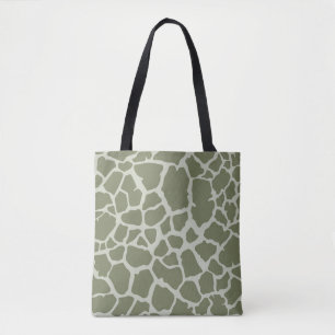 Tote Bag Imprimer Giraffe verte Sage