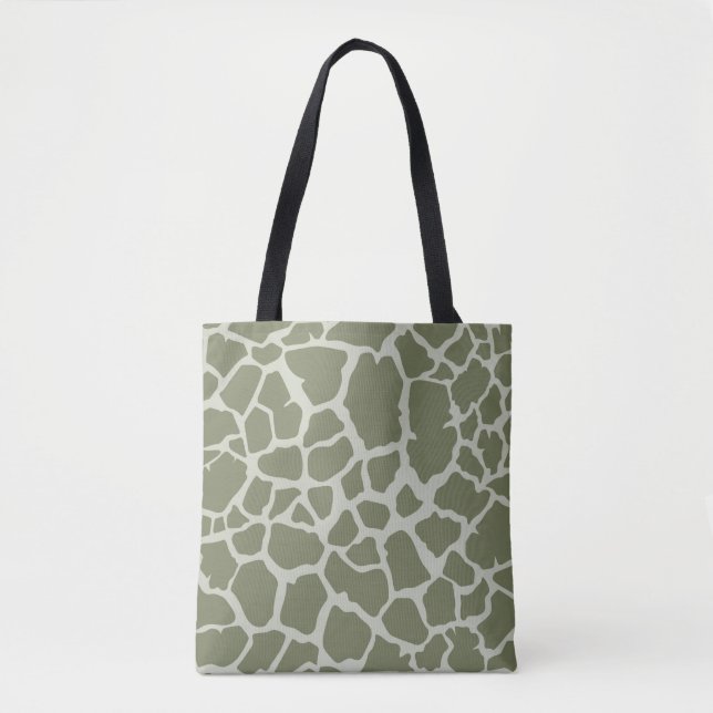 Tote Bag Imprimer Giraffe verte Sage (Devant)