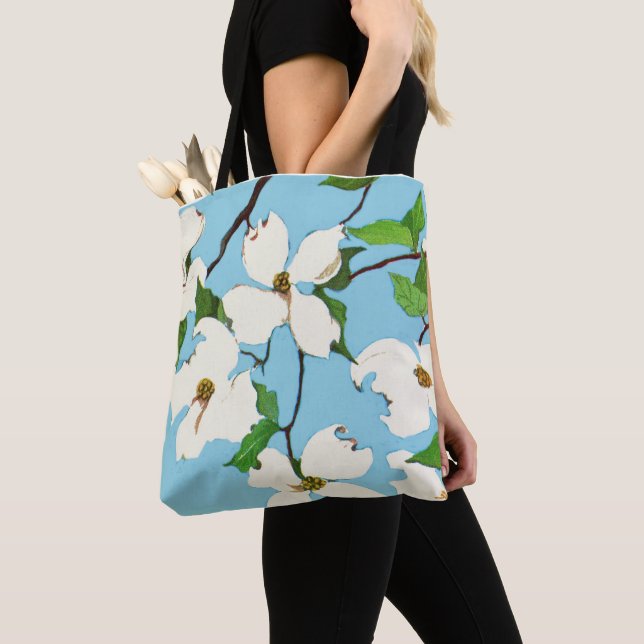 Tote Bag imprimerie de fleurs de bois (De près)