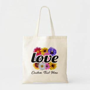Tote Bag In Bloom - Amour avec Bouquet Floral Carré