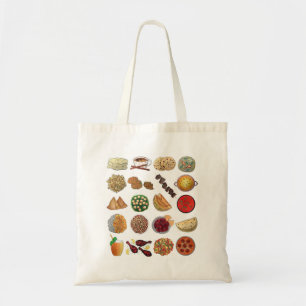 Tote Bag Indian Foods Plats Cuisine indienne Illustration