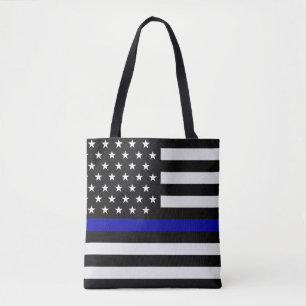 Tote Bag Indicateur de ligne Bleu/gris mince