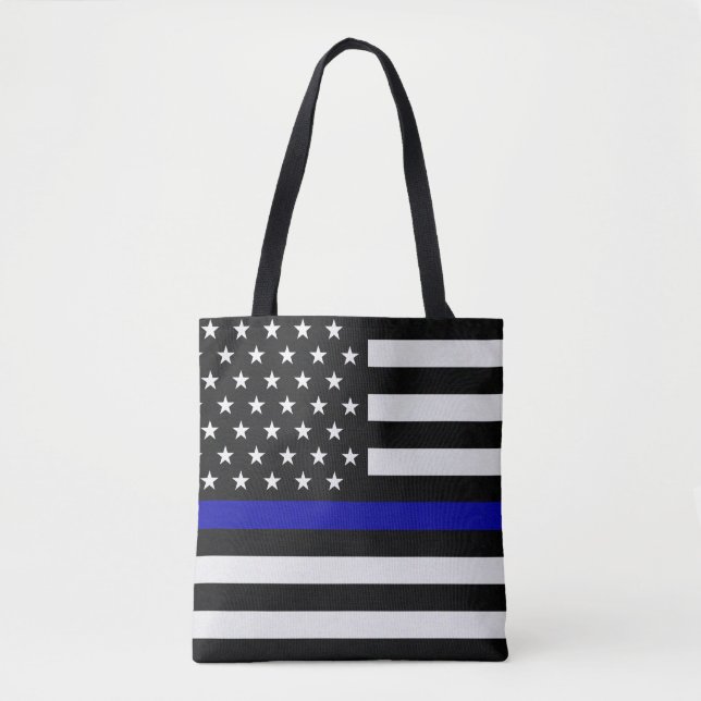 Tote Bag Indicateur de ligne Bleu/gris mince (Devant)