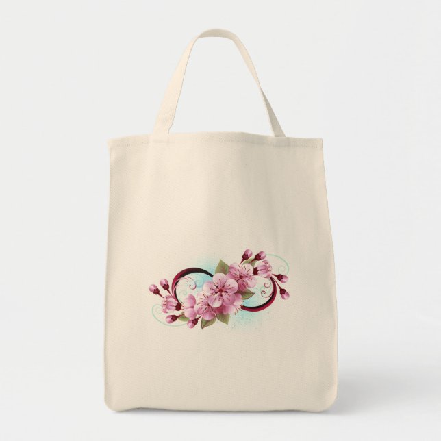 Tote Bag Infinité avec les fleurs Sakura (Devant)