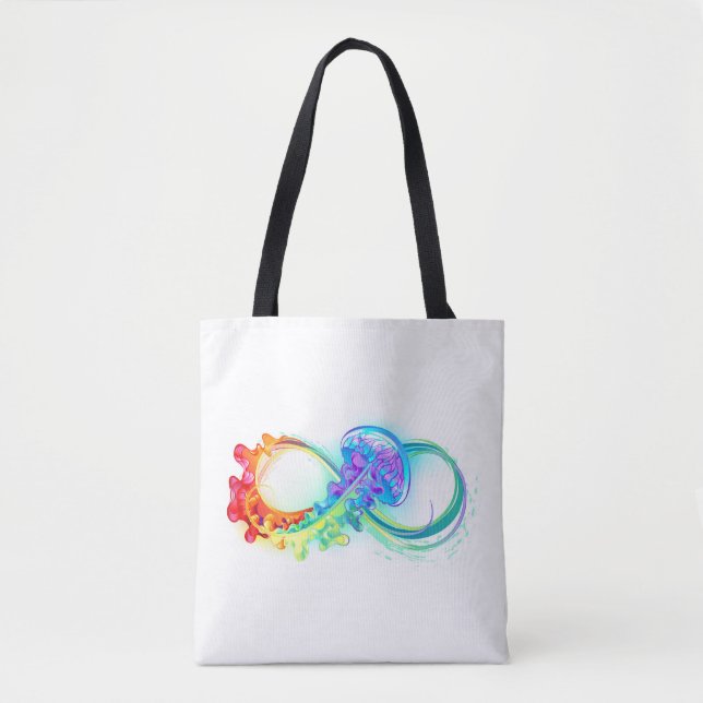 Tote Bag Infinity avec Rainbow Jellyfish (Devant)