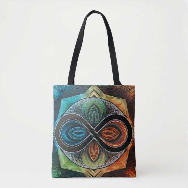 Tote Bag Infinity Mandala African Tribal Mask Abstrait (Devant)
