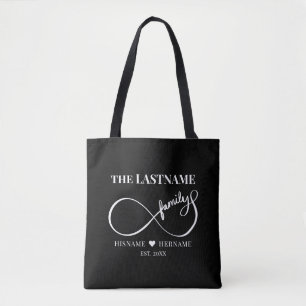 Tote Bag Infinity Personalized Family Name and Est. Date