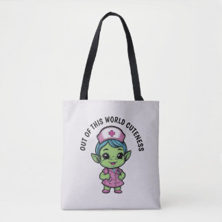 Tote Bag Infirmière Alien mignonne