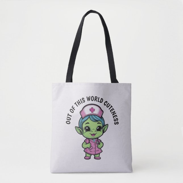 Tote Bag Infirmière Alien mignonne (Devant)