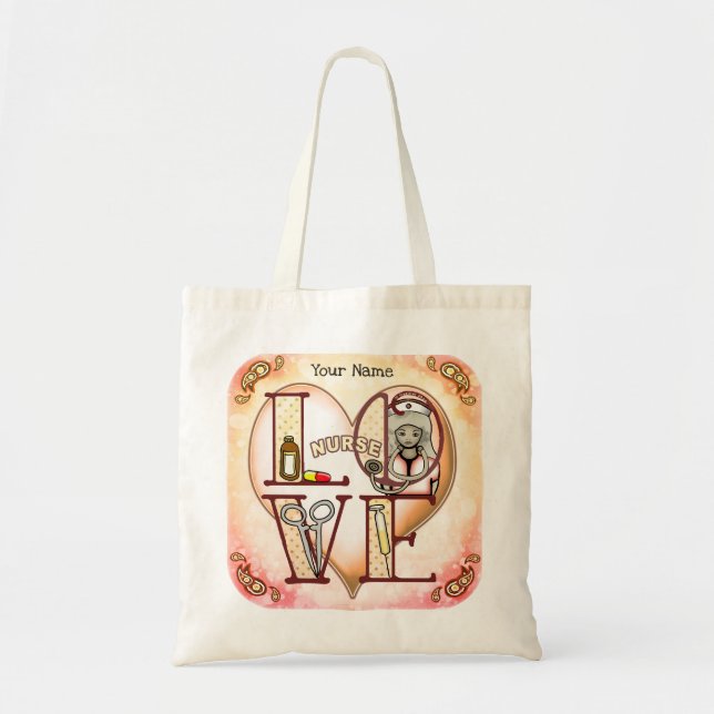 Tote Bag Infirmière Amour (Devant)