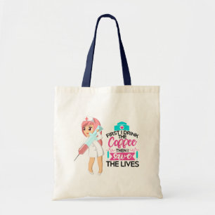 Tote Bag Infirmière amusante qui dit avec une grande aiguil