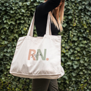 Tote Bag infirmière autorisée RN personnalisée calligraphie
