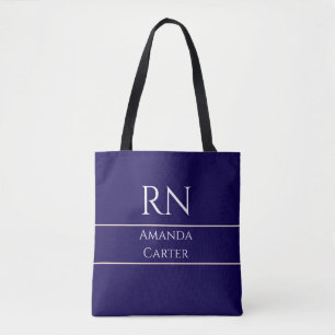 Tote Bag Infirmière Bleue Moderne Simple Personnalisée