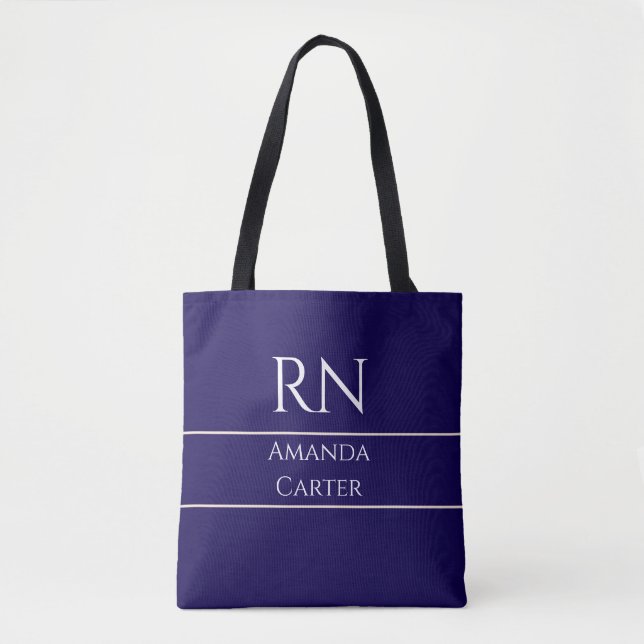 Tote Bag Infirmière Bleue Moderne Simple Personnalisée (Devant)