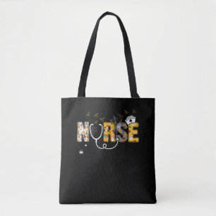 Tote Bag Infirmière Cadeau Halloween avec Citrouille Boo Sp