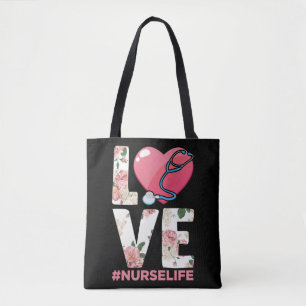 Tote Bag Infirmière de la RN Fleur de vie Paramètre Coeur s