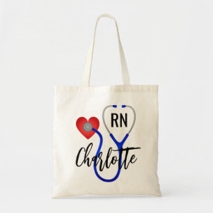 Tote Bag Infirmière de l'école de prénom personnalisé RN pe