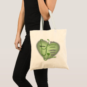 Tote Bag Infirmière de l'école Green Heart