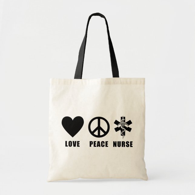 Tote Bag Infirmière de paix d'amour (Devant)