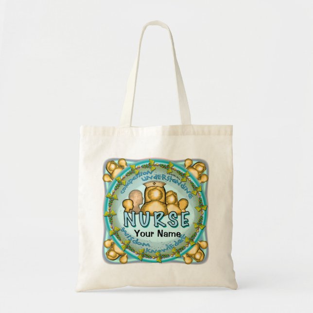 Tote Bag infirmière devise arc-en-ciel  (Devant)