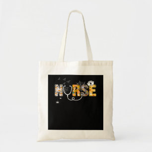 Tote Bag Infirmière d'Halloween avec Citrouille Boo Spider