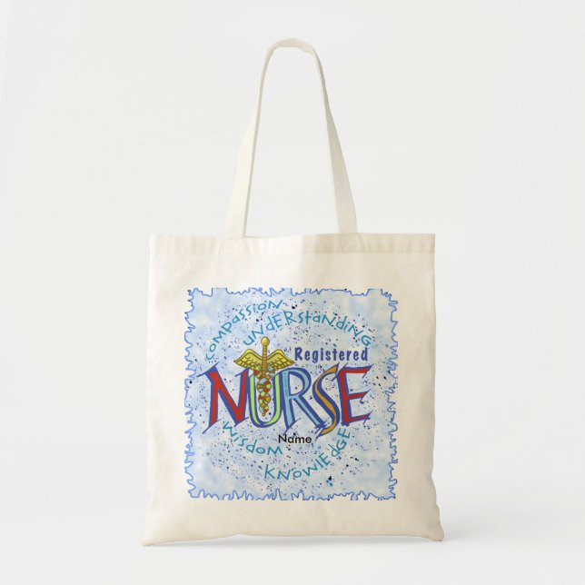 Tote Bag Infirmière diplômée Caducée (Devant)
