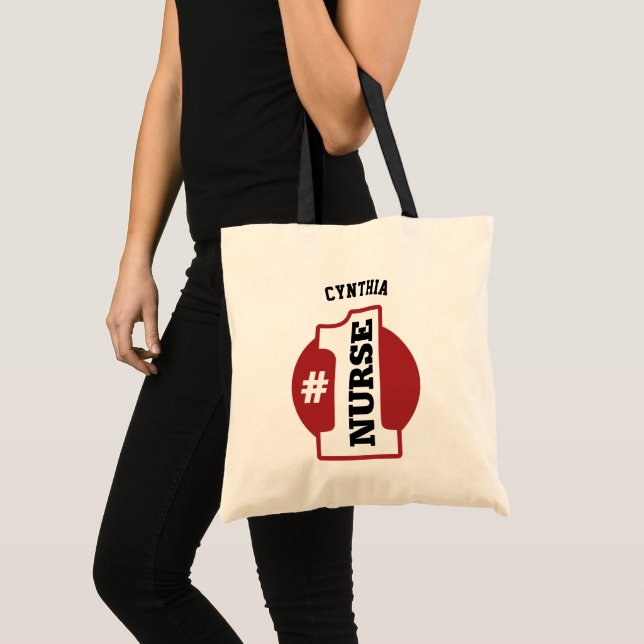 Tote Bag Infirmière du numéro 1 avec votre nom (Devant (produit))