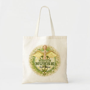 Tote Bag Infirmière en soins palliatifs Caducée Or