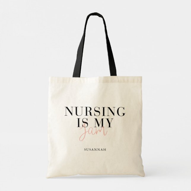 Tote Bag Infirmière est ma confiture moderne élégant infirm (Dos)