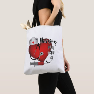 Tote Bag Infirmière Est Une Oeuvre De Coeur, Cadeau Infirmi