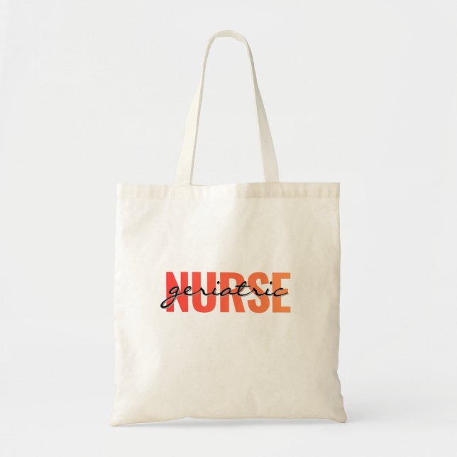 Tote Bag Infirmière gériatrique Typographie moderne (Devant)