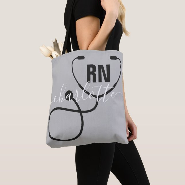 Tote Bag Infirmière inscrite à la RN personnalisée (De près)