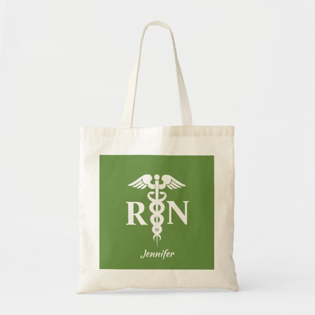Tote Bag Infirmière inscrite Stylish Médicale Caduceus Gree (Devant)