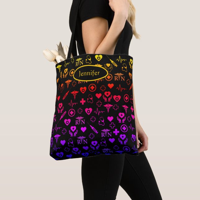 Tote Bag Infirmière Médicale RN (De près)