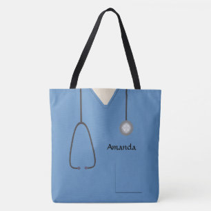 Tote Bag Infirmière Médicale Scrubs Blue AOPM