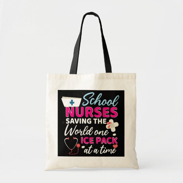 Tote Bag Infirmière Motivationnelle Sauvons Le Monde Rn CNA (Devant)