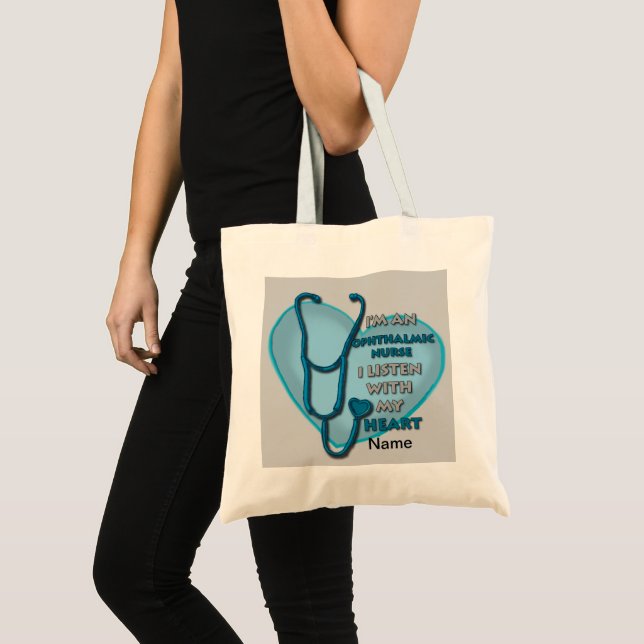 Tote Bag Infirmière ophtalmique Blue Heart (Devant (produit))