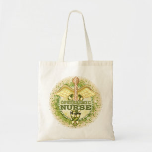 Tote Bag Infirmière ophtalmique en or Caducée