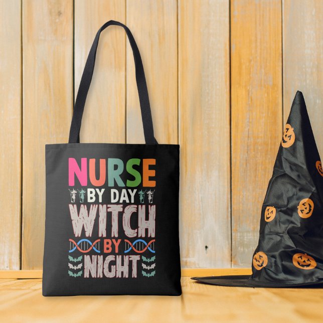 Tote Bag Infirmière par Jour sorcière par Nuit Halloween In (Créateur téléchargé)