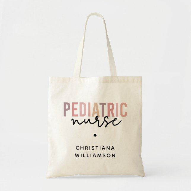 Tote Bag Infirmière pédiatrique sur mesure PEDS Infirmière  (Devant)