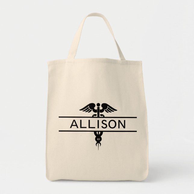 Tote Bag Infirmière personnalisée Caduceus Médicale (Devant)