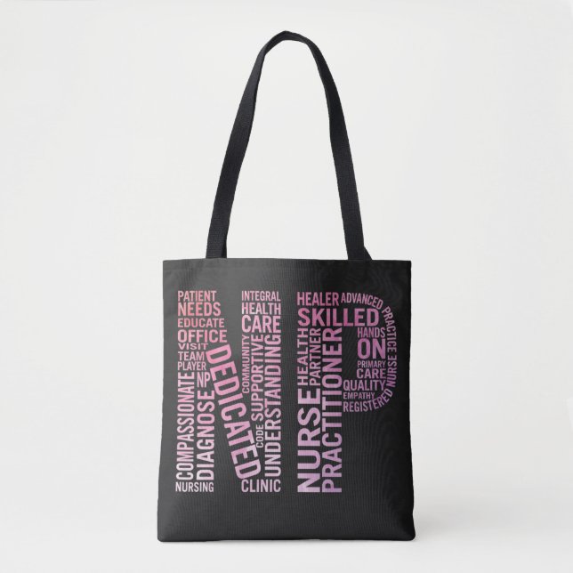Tote Bag Infirmière Praticien NP Word Art (Devant)