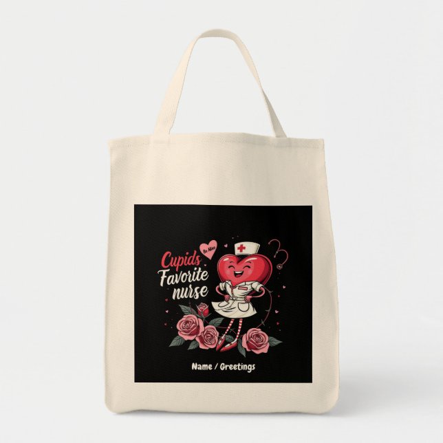 Tote Bag Infirmière préférée de Cupid Drôle et mignonne Val (Devant)