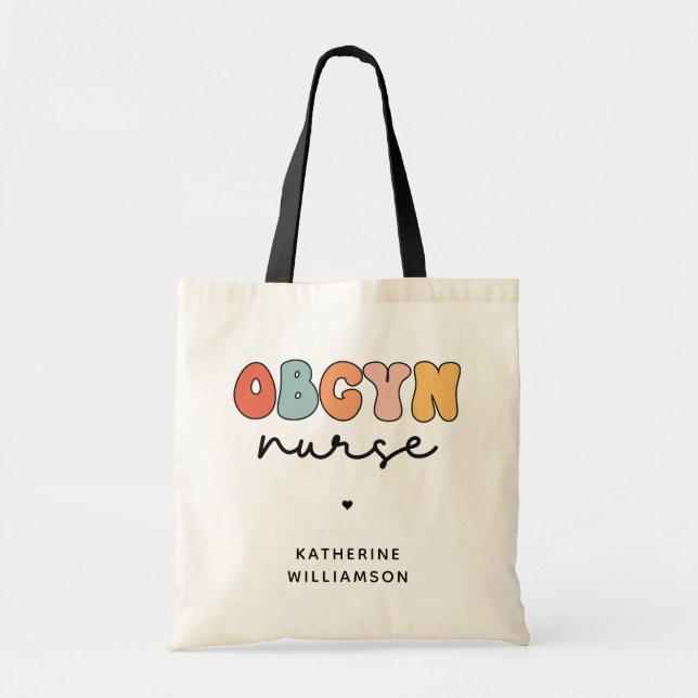 Tote Bag Infirmière Retro OBGYN personnalisée (Devant)