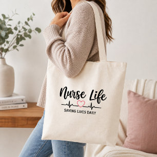 Tote Bag Infirmière sauvant des vies quotidiennement